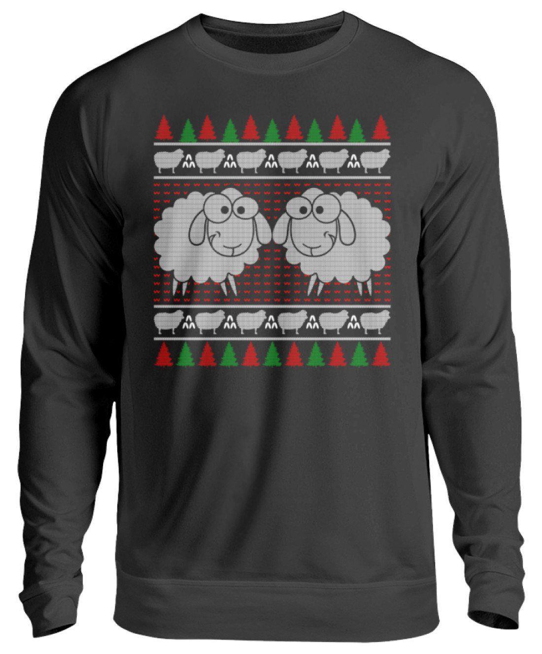 Schafe 4 Ugly Christmas · Unisex Sweatshirt Pullover-Unisex Sweatshirt-Jet Black-S-Agrarstarz