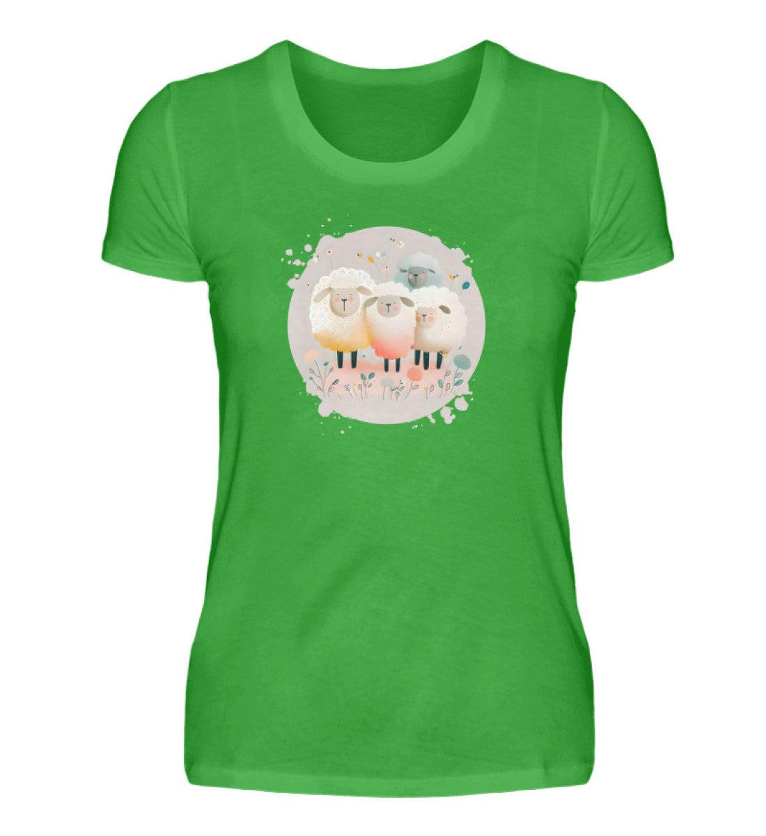 Schafe · Damen T-Shirt-Damen Basic T-Shirt-Green Apple-S-Agrarstarz