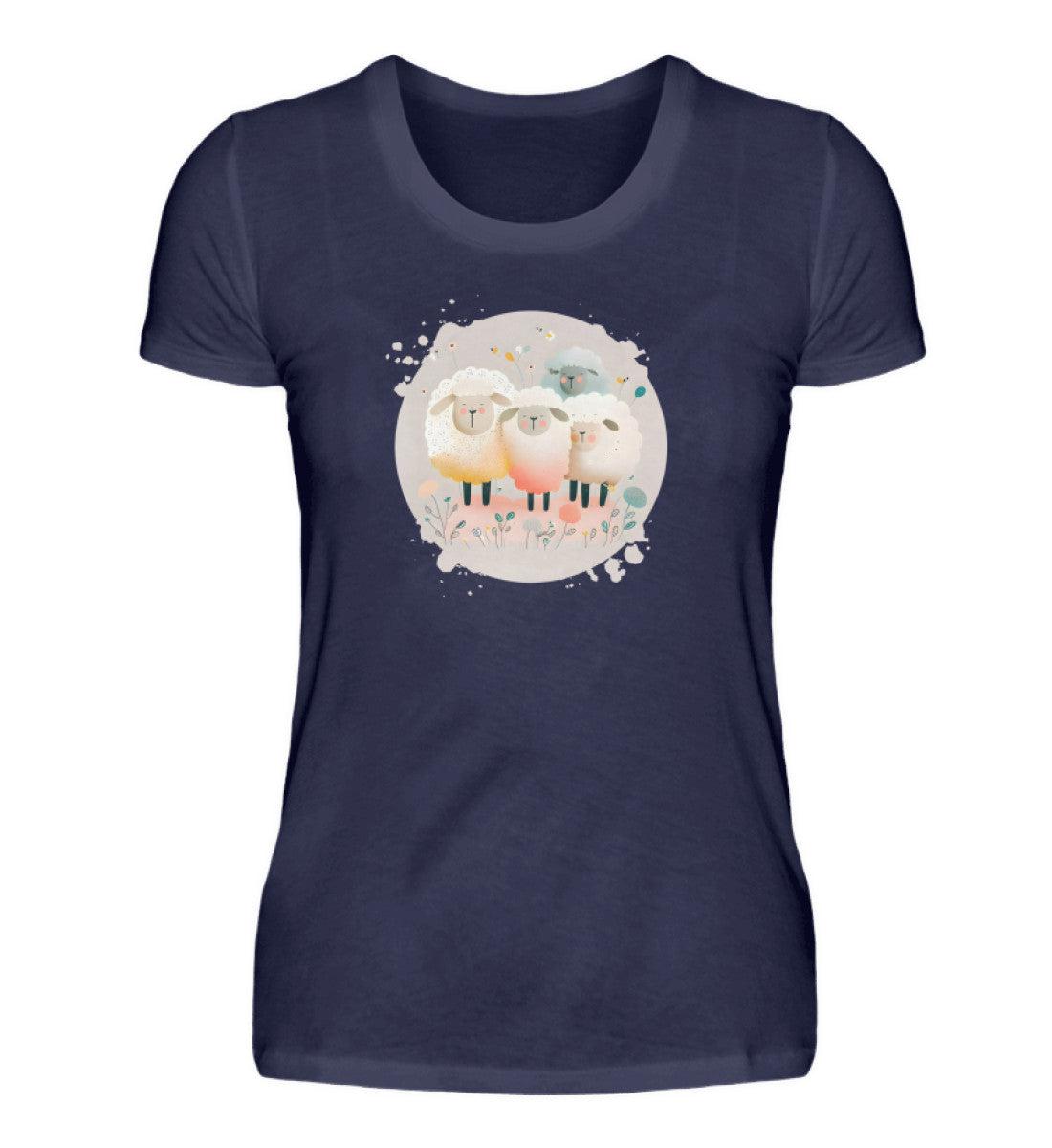 Schafe · Damen T-Shirt-Damen Basic T-Shirt-Navy-S-Agrarstarz