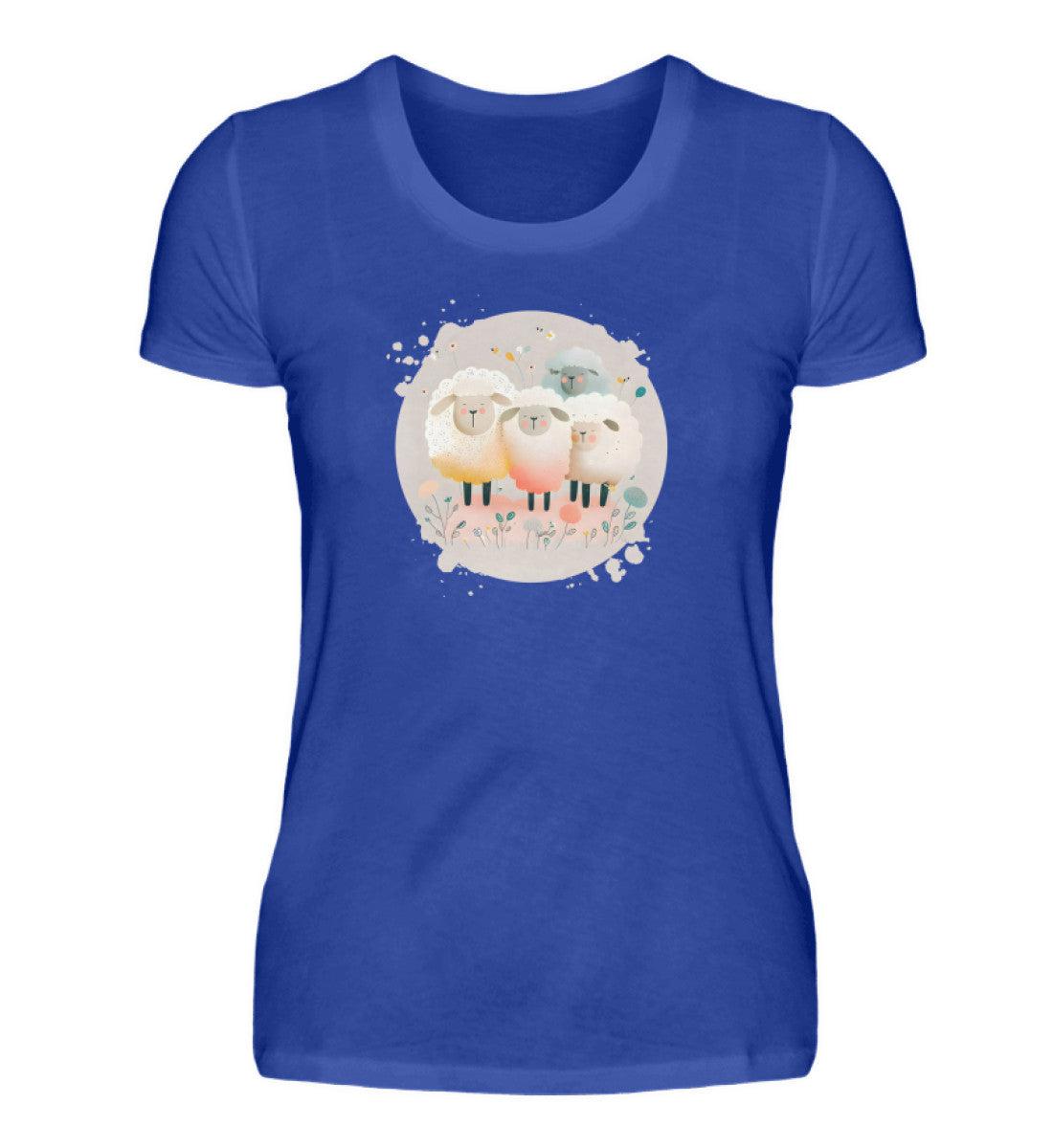 Schafe · Damen T-Shirt-Damen Basic T-Shirt-Neon Blue-S-Agrarstarz