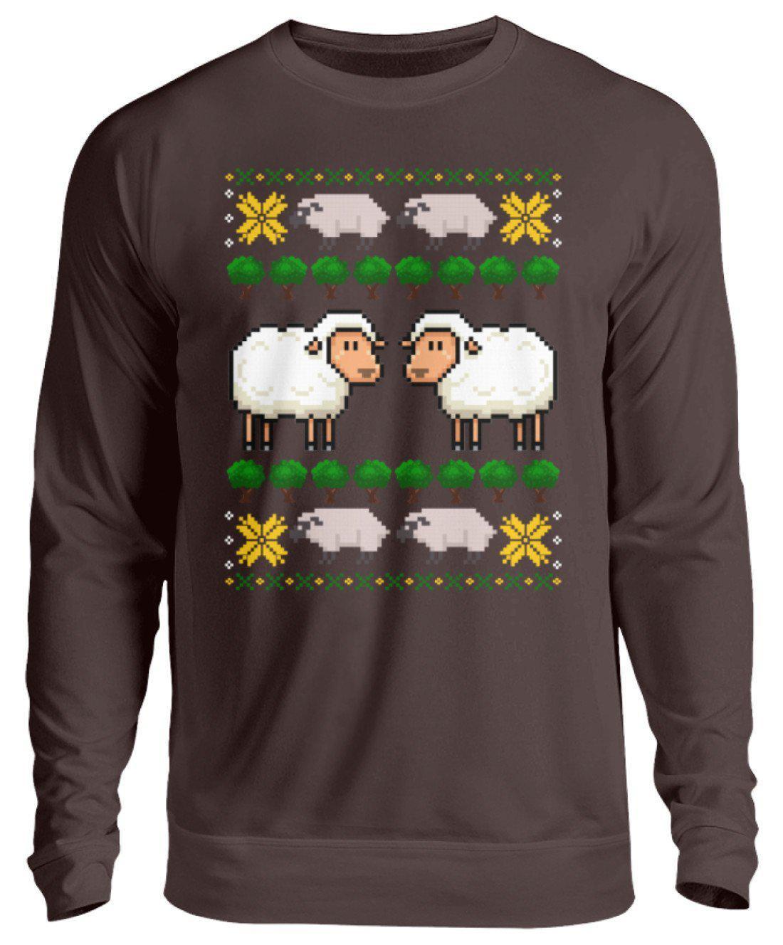 Schafe Pixel Ugly Christmas · Unisex Sweatshirt Pullover-Unisex Sweatshirt-Hot Chocolate-S-Agrarstarz