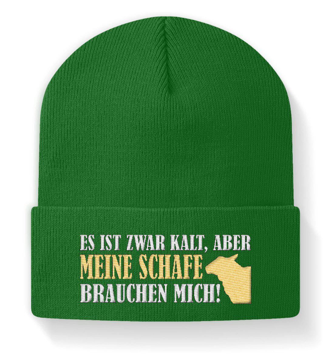 Schafe brauchen mich · Beanie Mütze-Beanie mit Stick-Kelly Green-M-Agrarstarz