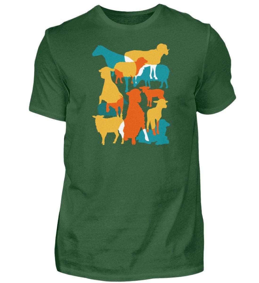 Schafe geometric · Herren T-Shirt-Herren Basic T-Shirt-Bottle Green-S-Agrarstarz