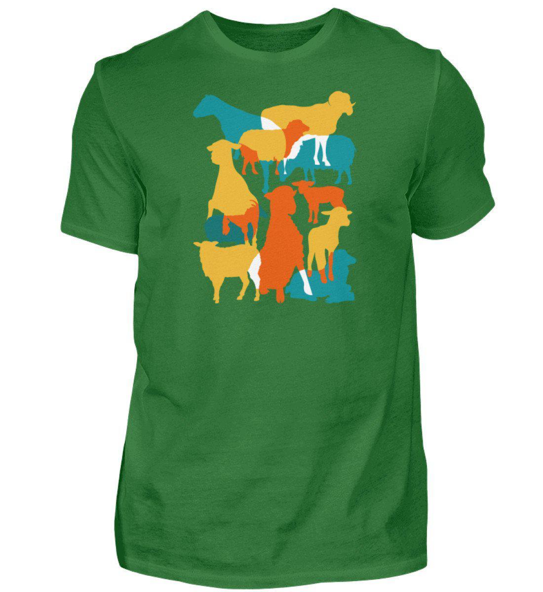 Schafe geometric · Herren T-Shirt-Herren Basic T-Shirt-Kelly Green-S-Agrarstarz