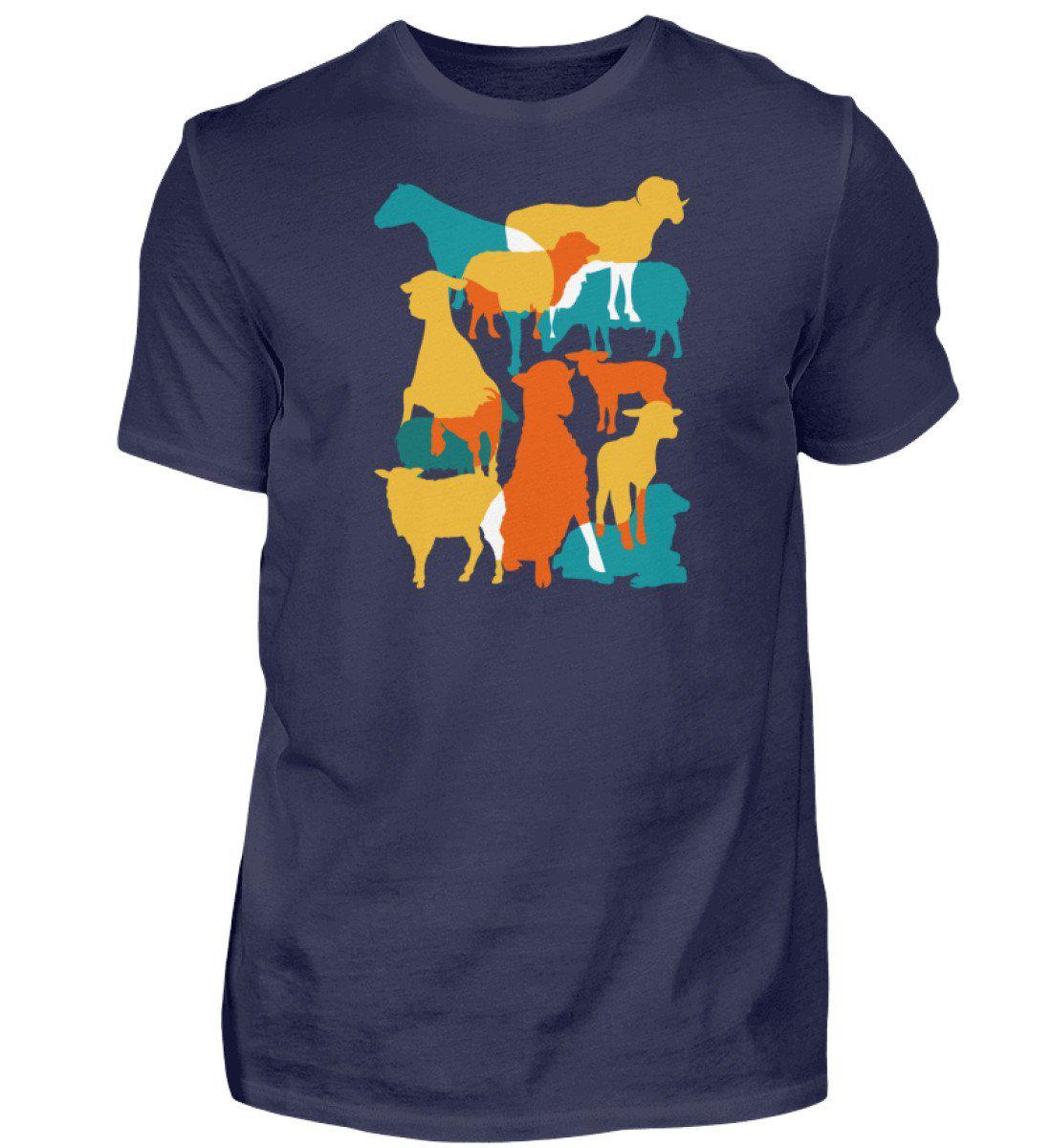 Schafe geometric · Herren T-Shirt-Herren Basic T-Shirt-Navy-S-Agrarstarz