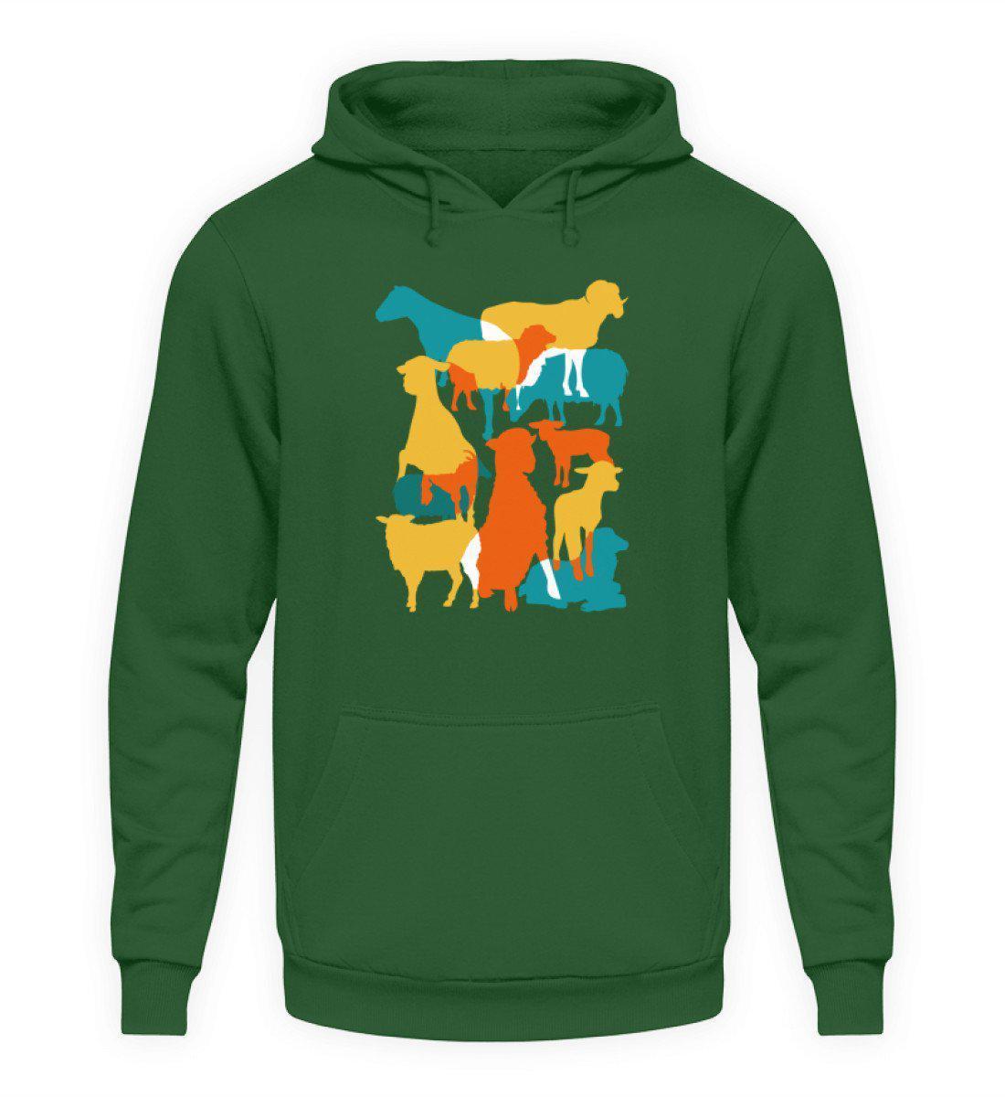 Schafe geometric · Unisex Kapuzenpullover Hoodie-Unisex Hoodie-Bottle Green-S-Agrarstarz
