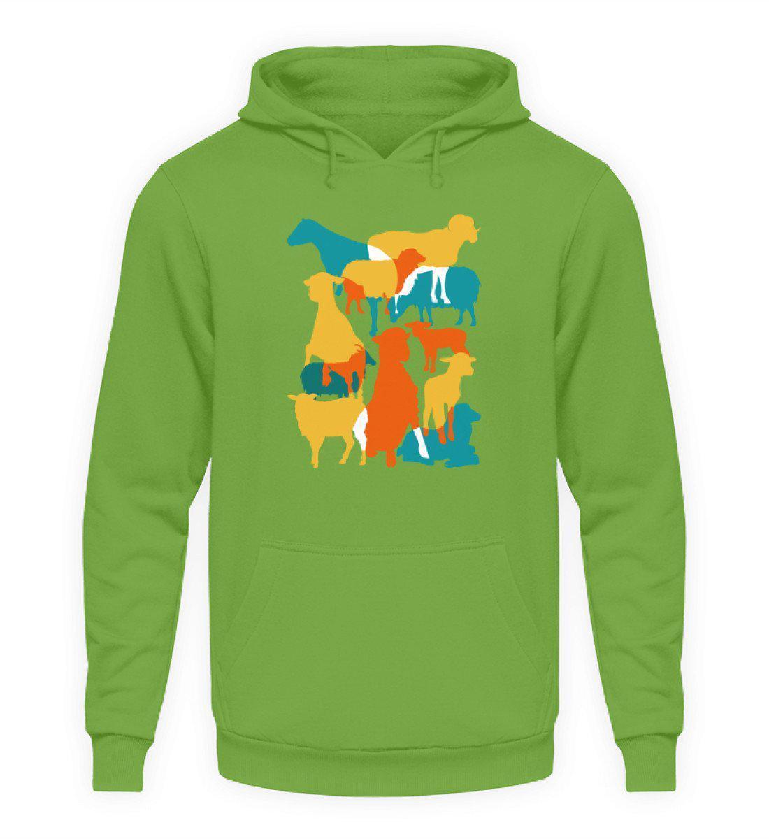 Schafe geometric · Unisex Kapuzenpullover Hoodie-Unisex Hoodie-LimeGreen-S-Agrarstarz