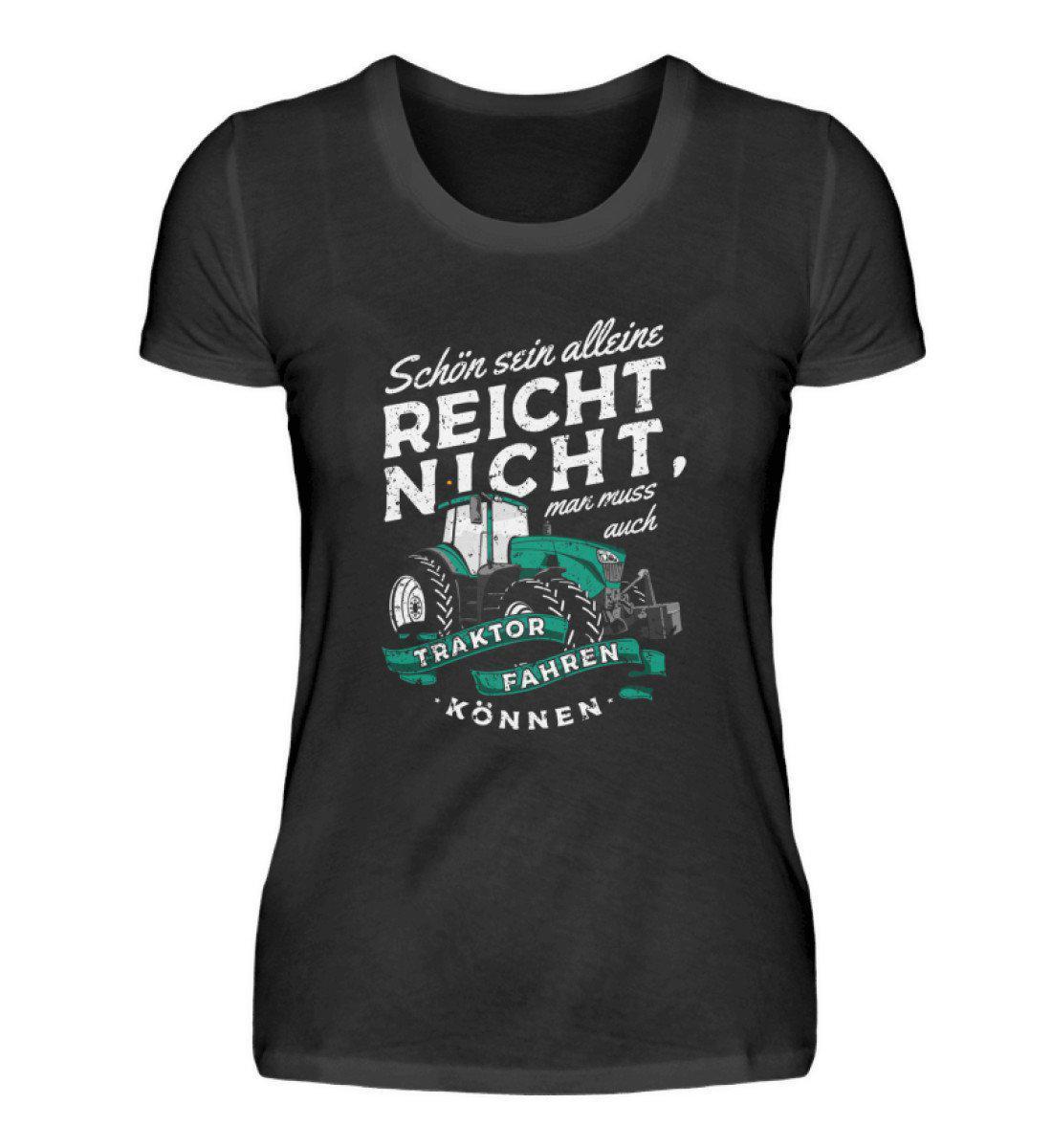 Schön sein alleine reicht nicht · Damen T-Shirt-Damen Basic T-Shirt-Black-S-Agrarstarz