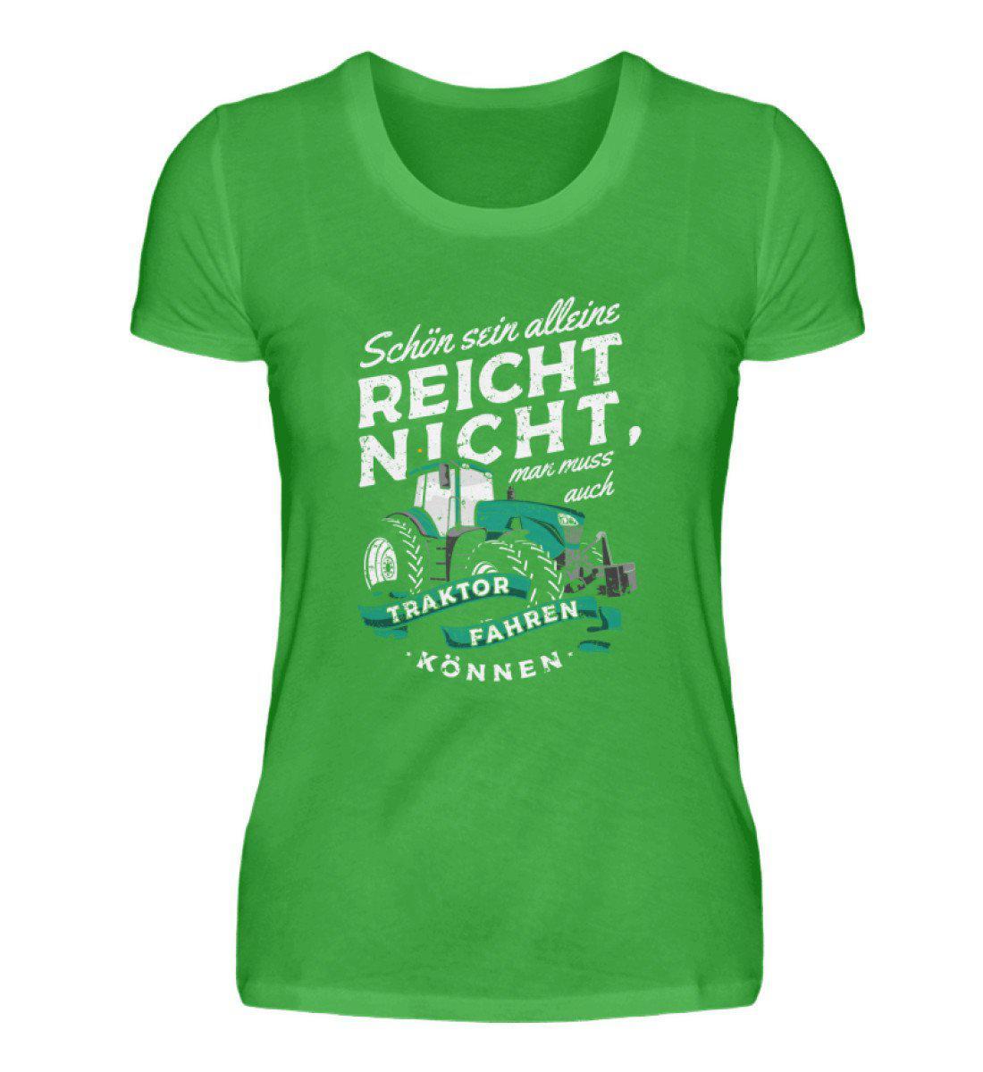 Schön sein alleine reicht nicht · Damen T-Shirt-Damen Basic T-Shirt-Green Apple-S-Agrarstarz