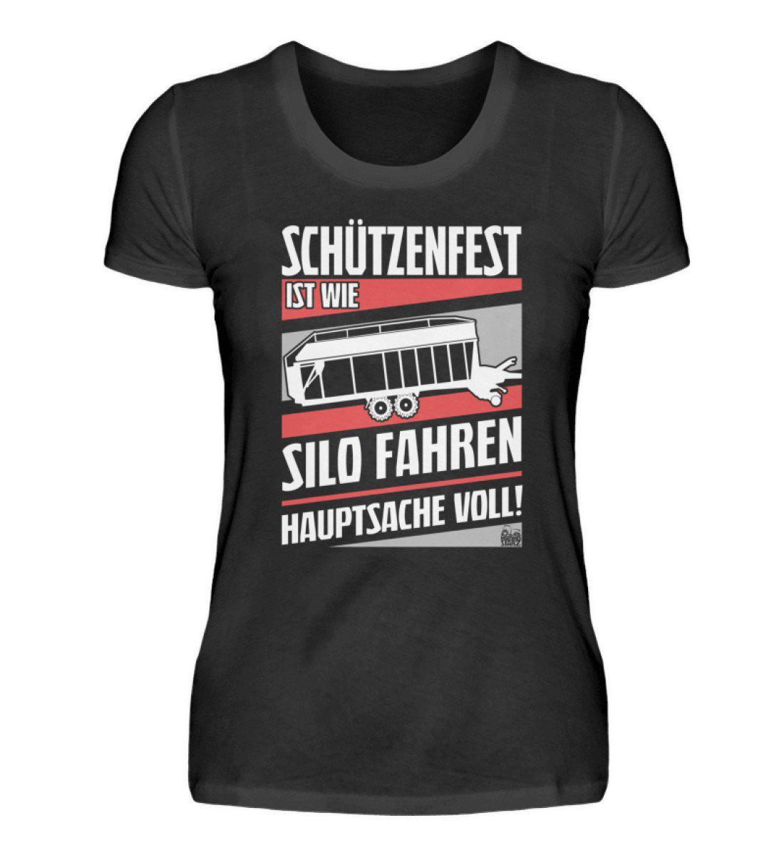 Schützenfest ist wie Silo fahren · Damen T-Shirt-Damen Basic T-Shirt-Black-S-Agrarstarz