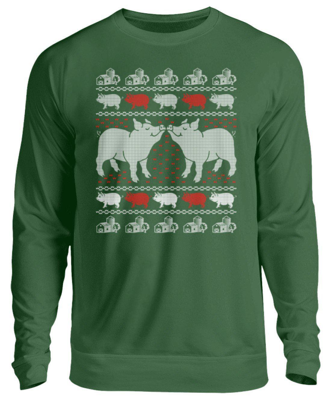 Schwein 2 Ugly Christmas · Unisex Sweatshirt Pullover-Unisex Sweatshirt-Bottle Green-S-Agrarstarz