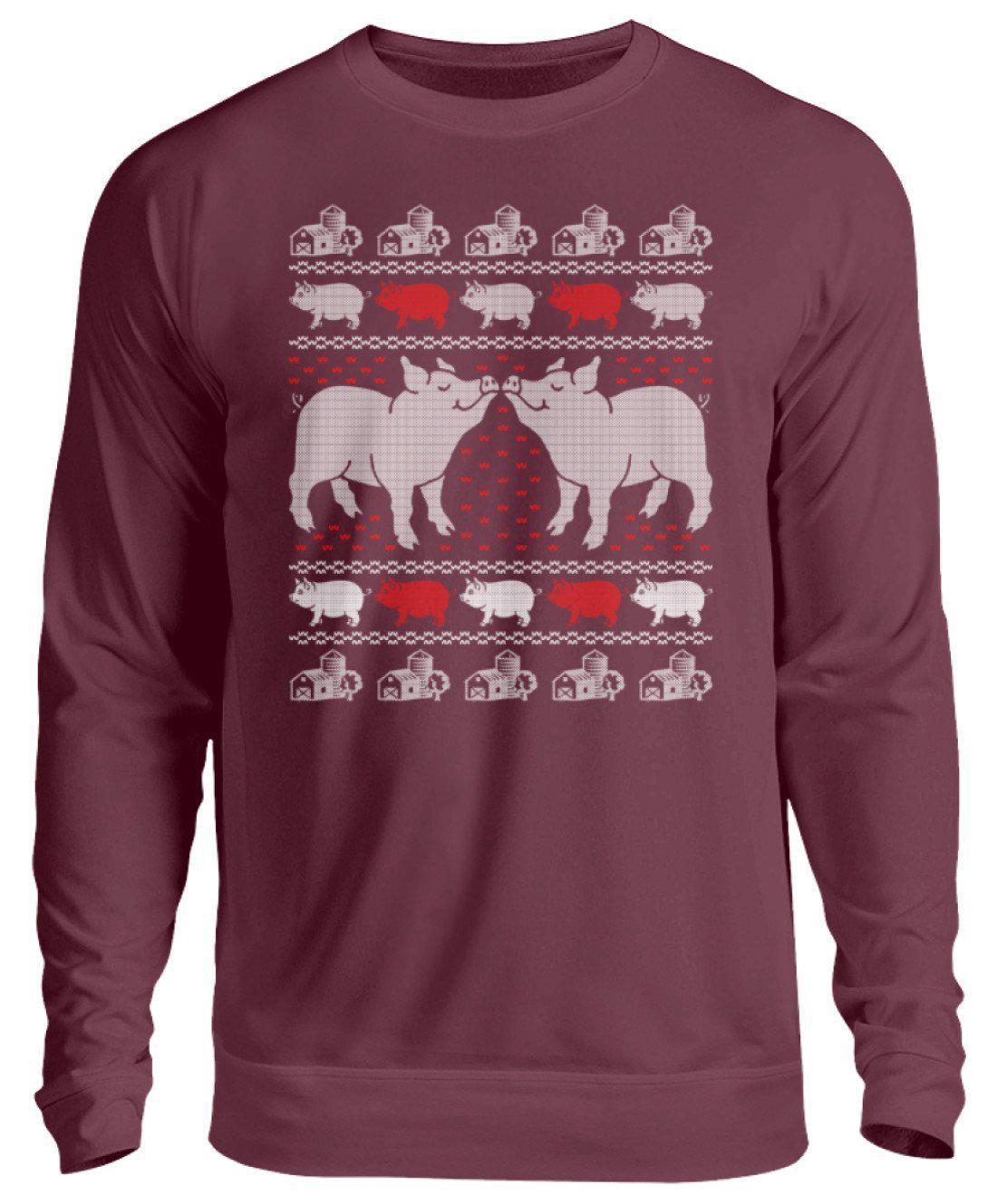 Schwein 2 Ugly Christmas · Unisex Sweatshirt Pullover-Unisex Sweatshirt-Burgundy-S-Agrarstarz