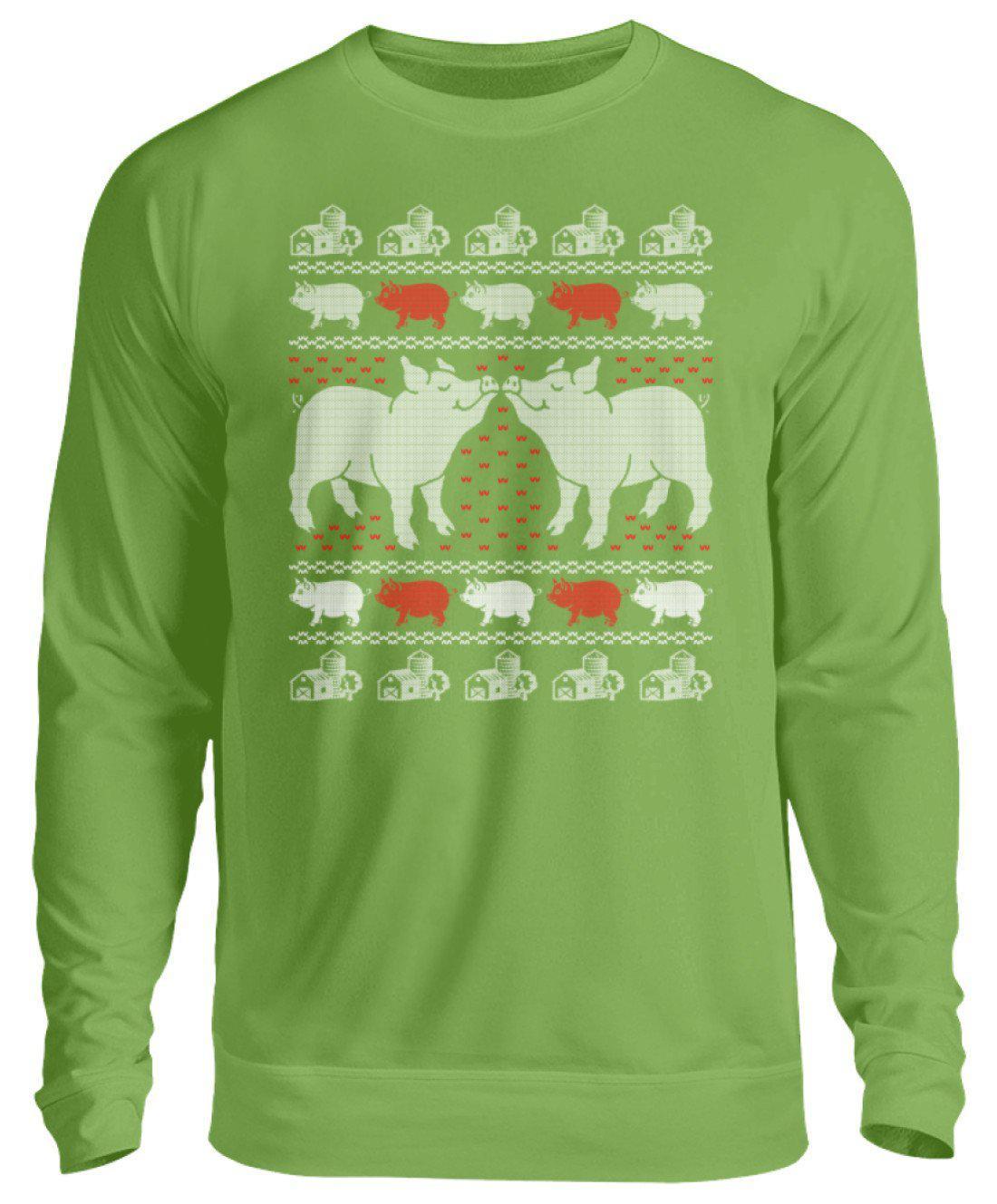 Schwein 2 Ugly Christmas · Unisex Sweatshirt Pullover-Unisex Sweatshirt-LimeGreen-S-Agrarstarz