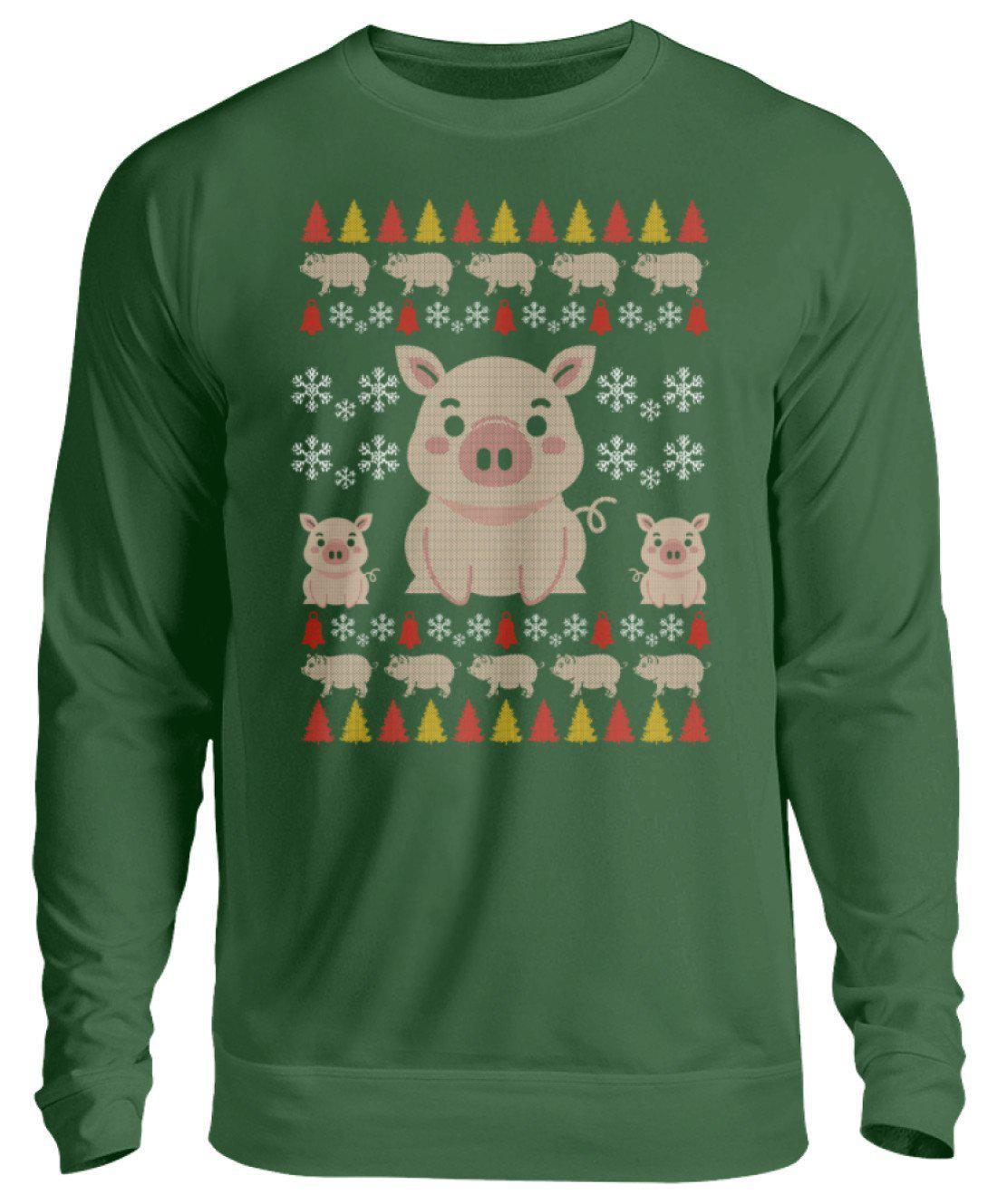 Schwein 3 Ugly Christmas · Unisex Sweatshirt Pullover-Unisex Sweatshirt-Bottle Green-S-Agrarstarz