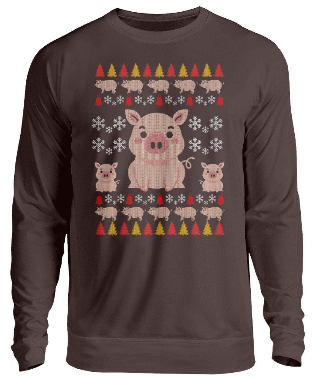 Schwein 3 Ugly Christmas · Unisex Sweatshirt Pullover-Unisex Sweatshirt-Hot Chocolate-S-Agrarstarz