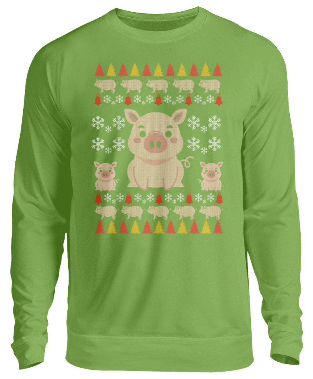 Schwein 3 Ugly Christmas · Unisex Sweatshirt Pullover-Unisex Sweatshirt-LimeGreen-S-Agrarstarz