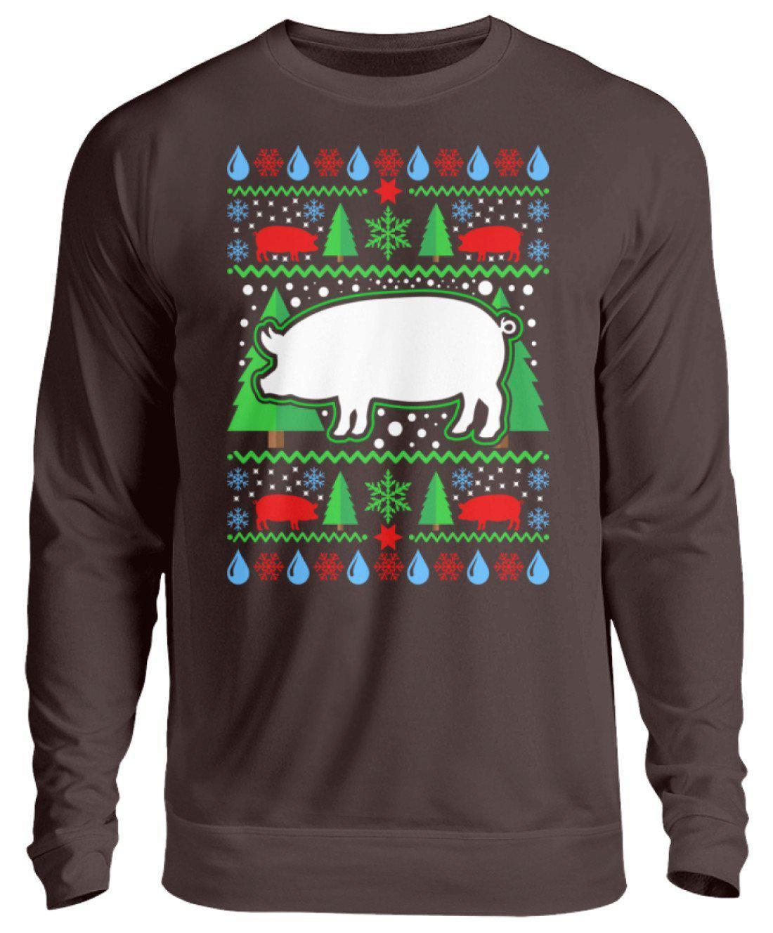 Schwein 4 Ugly Christmas · Unisex Sweatshirt Pullover-Unisex Sweatshirt-Hot Chocolate-S-Agrarstarz
