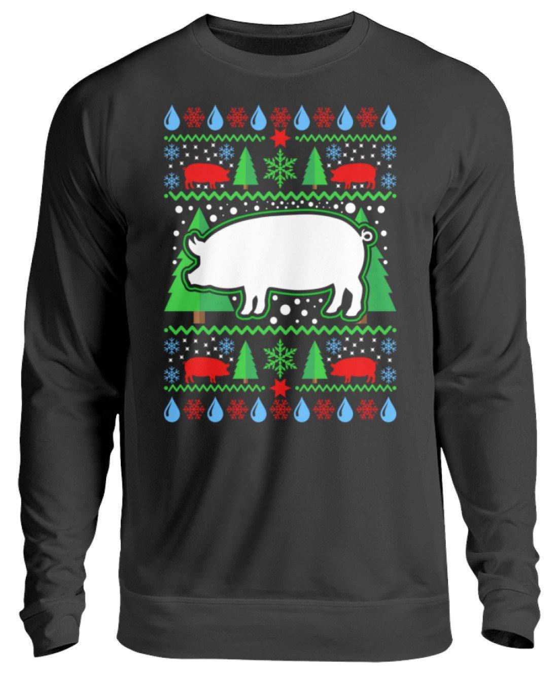 Schwein 4 Ugly Christmas · Unisex Sweatshirt Pullover-Unisex Sweatshirt-Jet Black-S-Agrarstarz