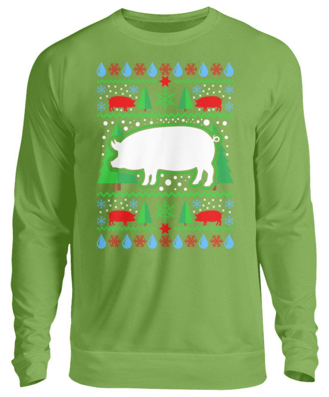 Schwein 4 Ugly Christmas · Unisex Sweatshirt Pullover-Unisex Sweatshirt-LimeGreen-S-Agrarstarz