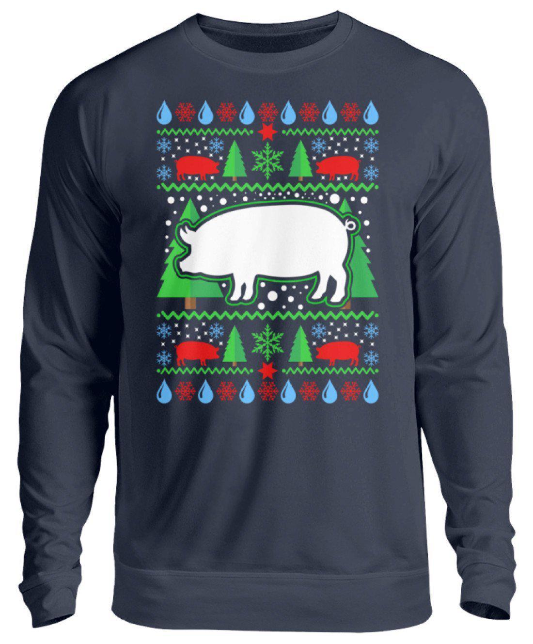 Schwein 4 Ugly Christmas · Unisex Sweatshirt Pullover-Unisex Sweatshirt-Oxford Navy-S-Agrarstarz