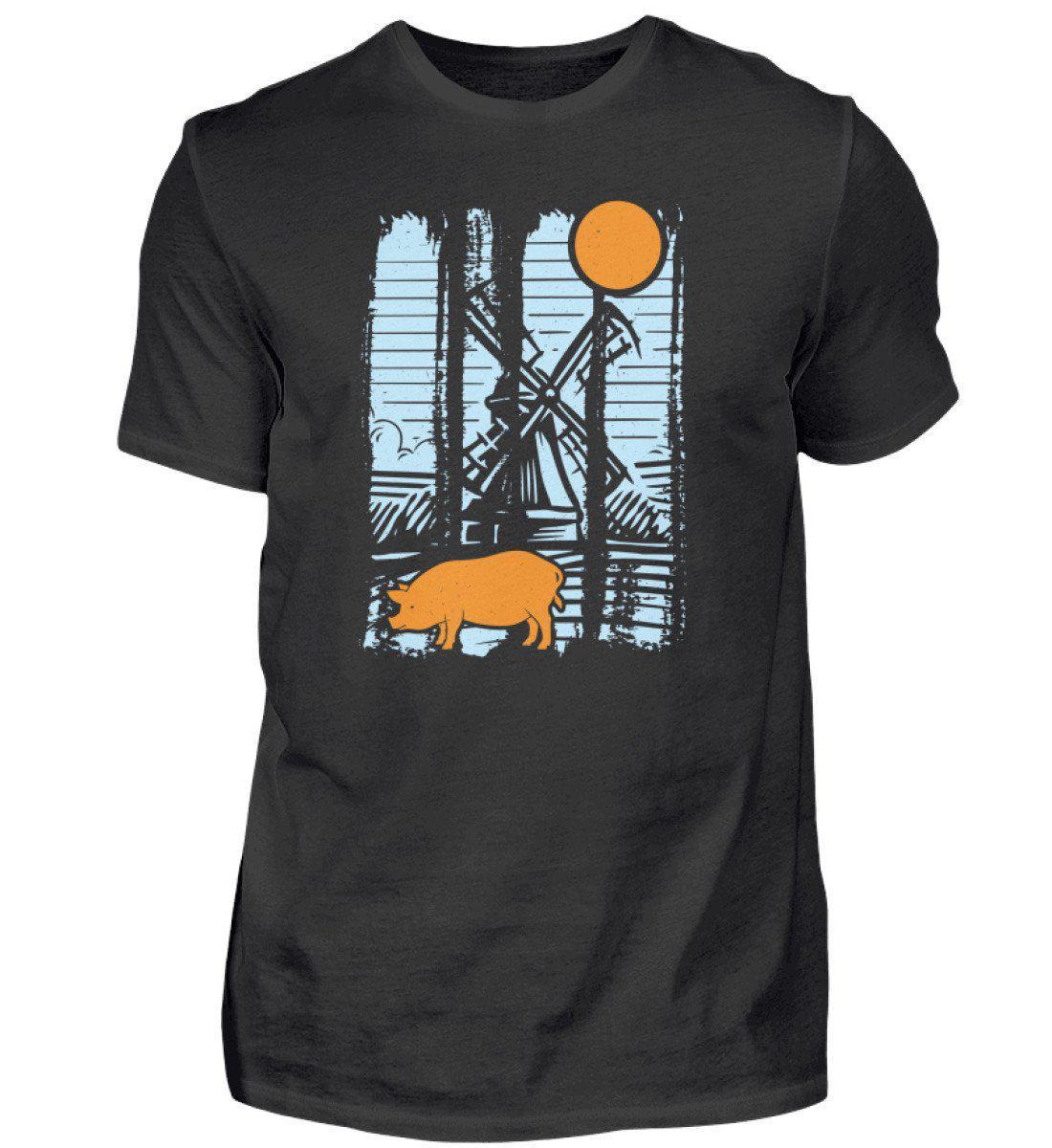 Schwein Colourful · Herren T-Shirt-Herren Basic T-Shirt-Black-S-Agrarstarz