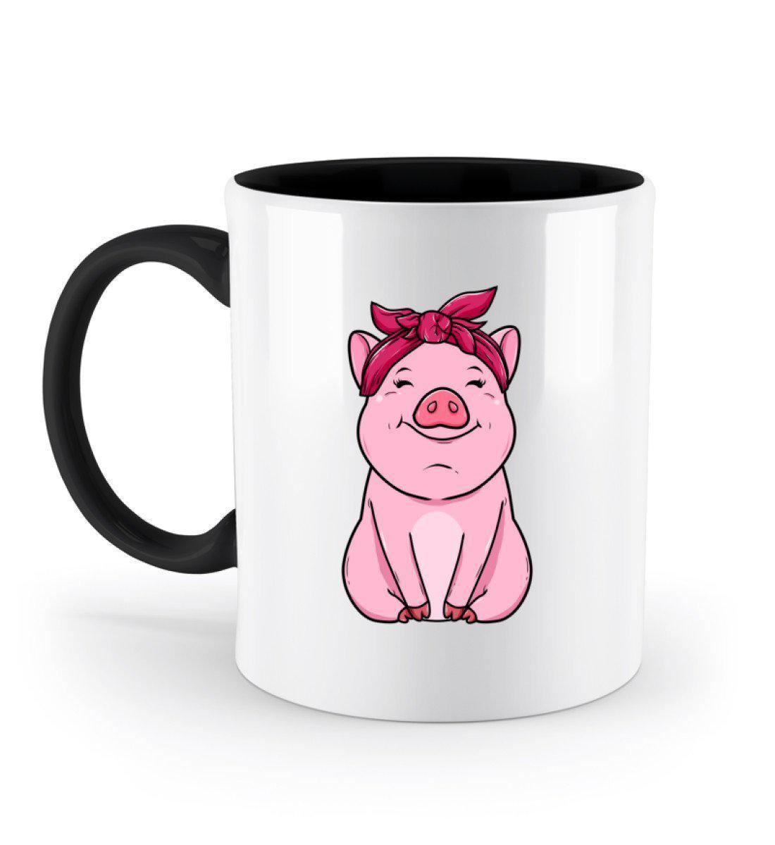 Schweinchen · Keramik Tasse zweifarbig-Keramik Tasse Zweifarbig-Black-330ml-Agrarstarz