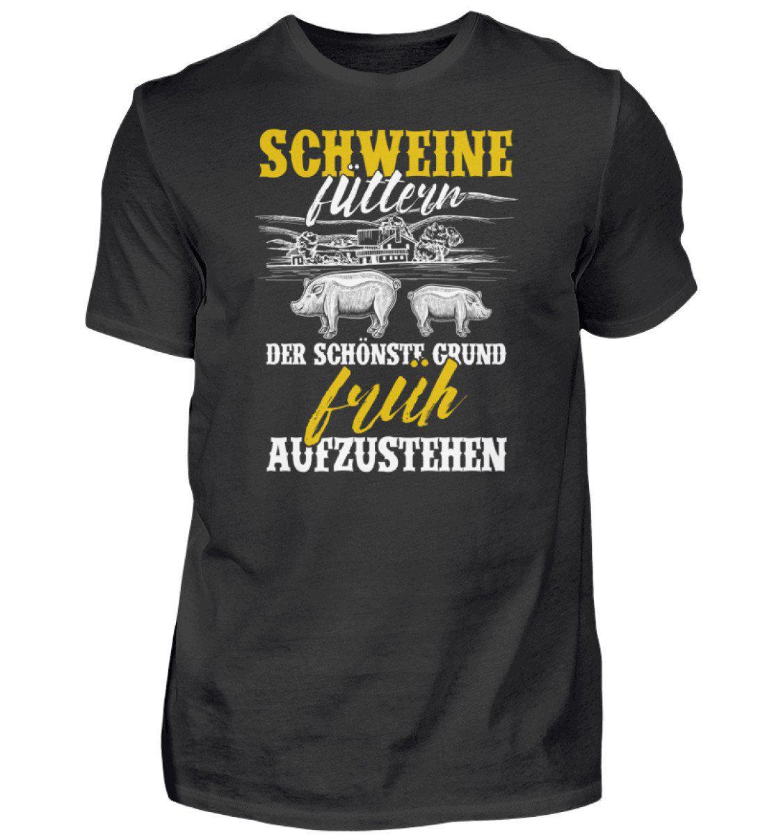 Schweine füttern · Herren T-Shirt-Herren Basic T-Shirt-Black-S-Agrarstarz