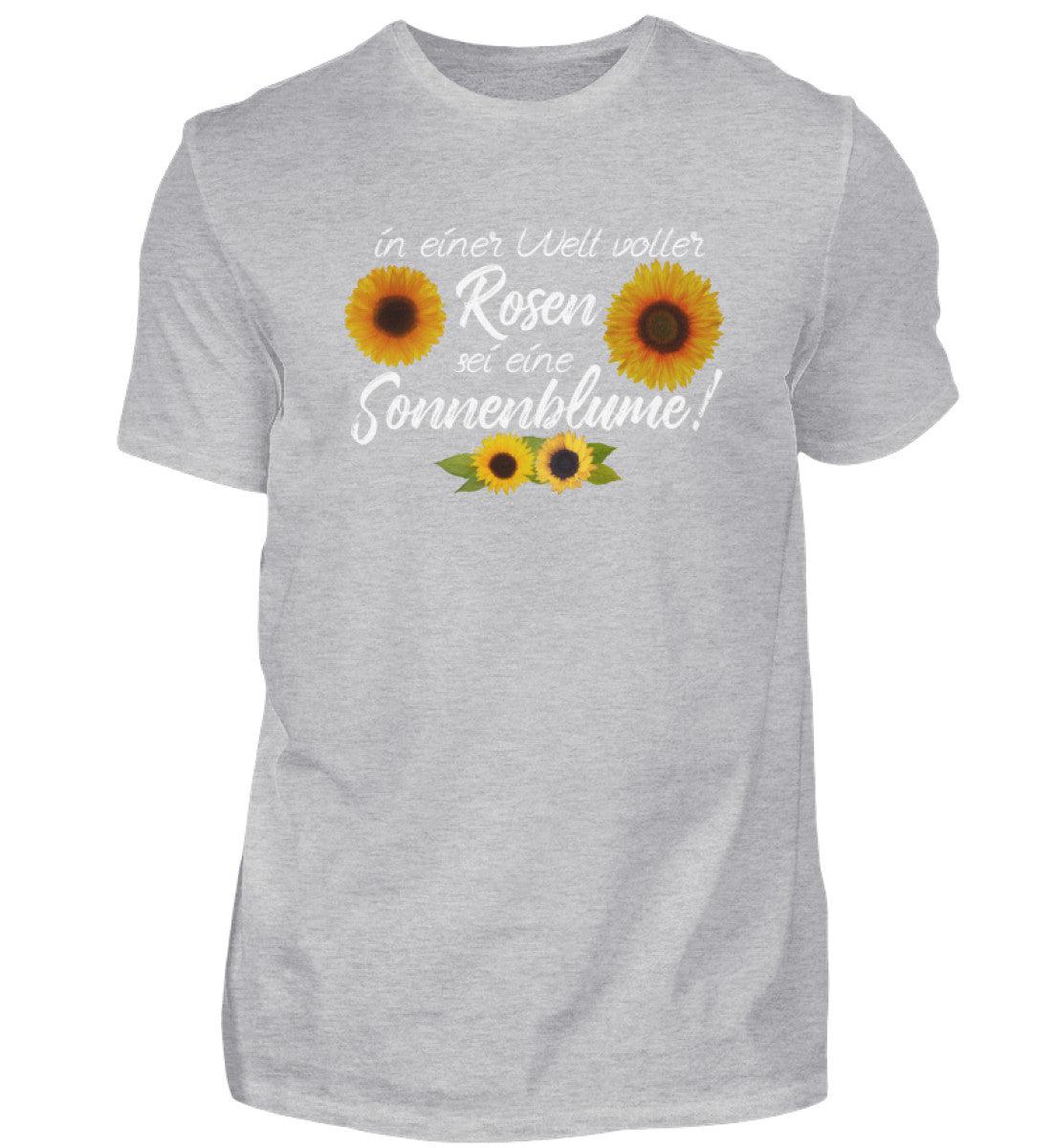 Sei eine Sonnenblume · Herren T-Shirt-Herren Basic T-Shirt-Heather Grey-S-Agrarstarz