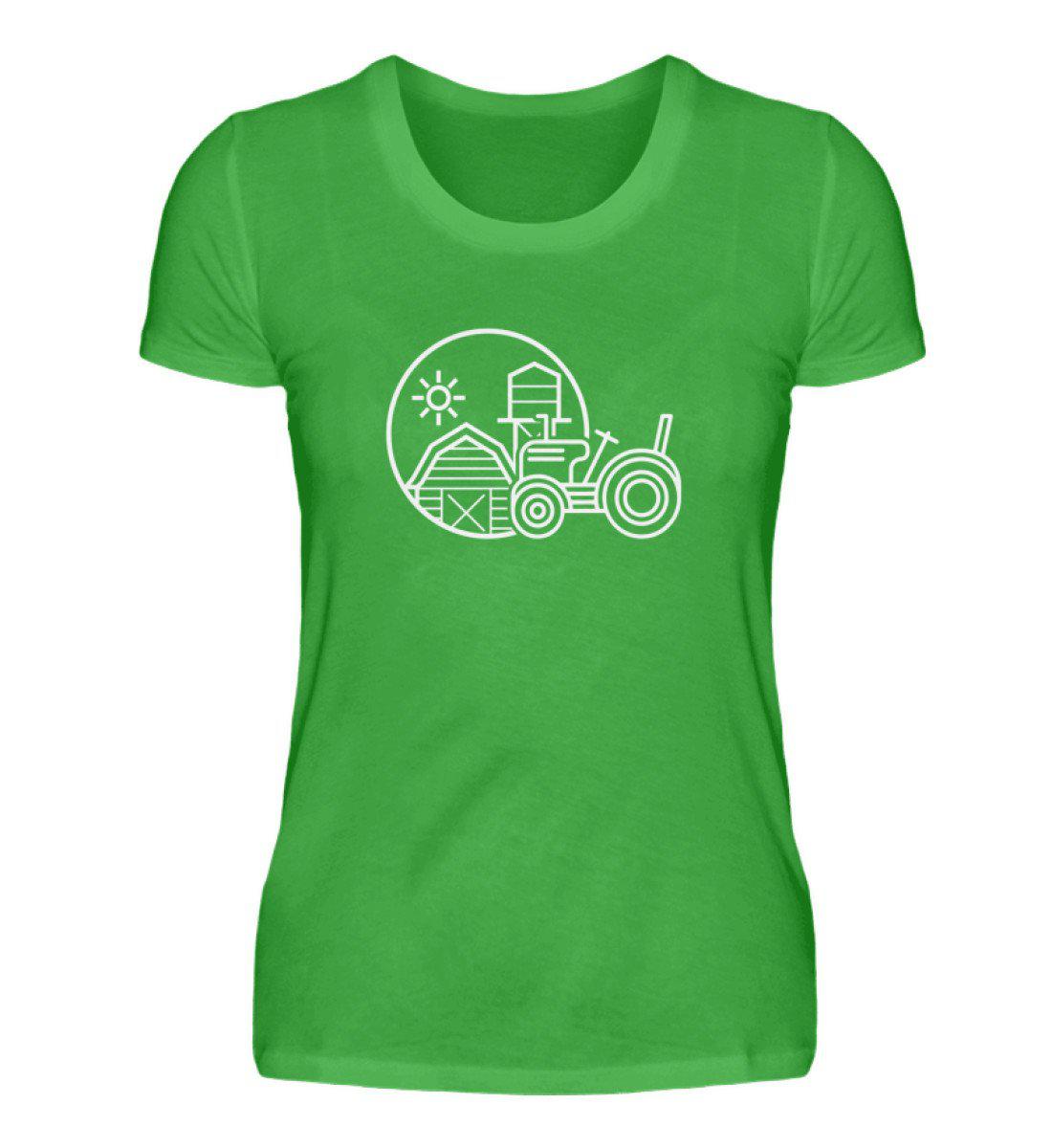 Simple Traktor Hof · Damen T-Shirt-Damen Basic T-Shirt-Green Apple-S-Agrarstarz