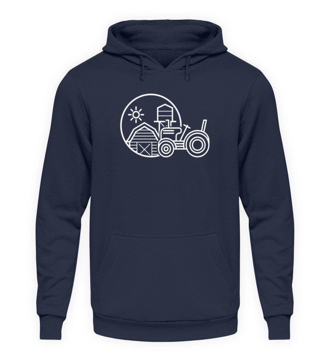 Simple Traktor Hof · Unisex Kapuzenpullover Hoodie-Unisex Hoodie-Oxford Navy-S-Agrarstarz