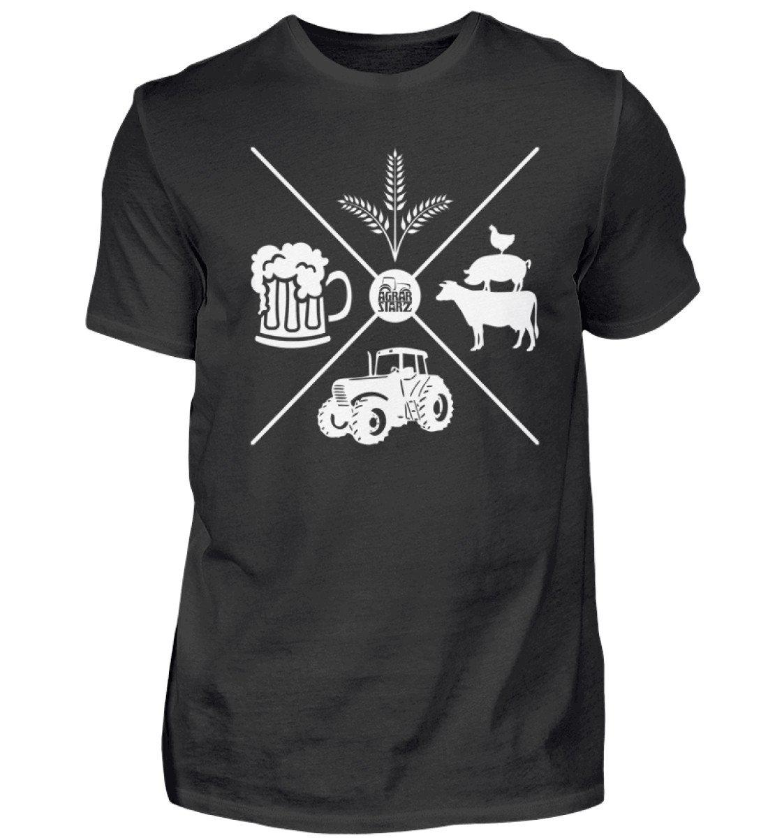 Simple X · Herren T-Shirt-Herren Basic T-Shirt-Black-S-Agrarstarz