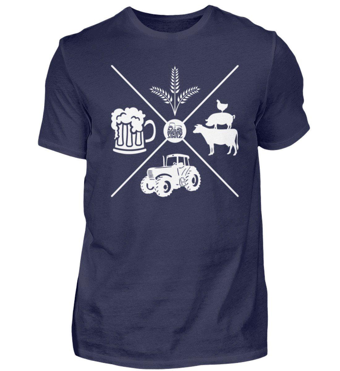 Simple X · Herren T-Shirt-Herren Basic T-Shirt-Navy-S-Agrarstarz