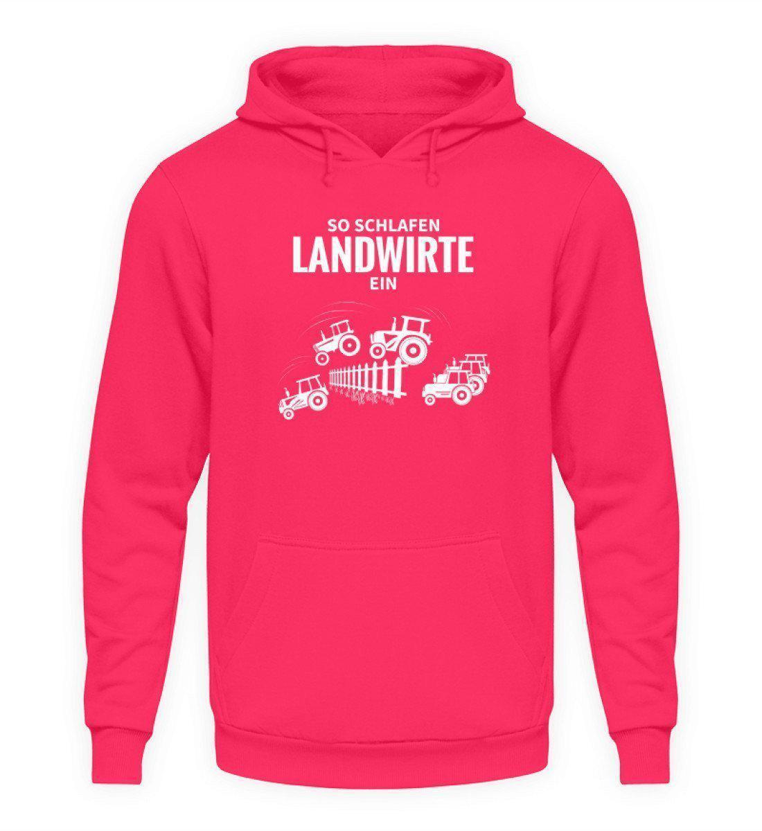 So schlafen Landwirte ein · Unisex Kapuzenpullover Hoodie-Unisex Hoodie-Hot Pink-L-Agrarstarz