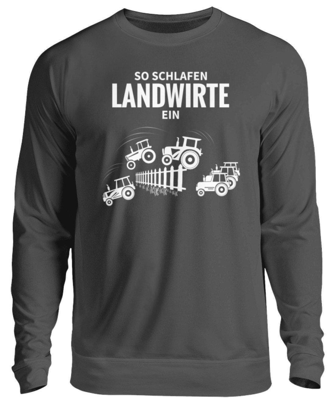 So schlafen Landwirte ein · Unisex Sweatshirt Pullover-Unisex Sweatshirt-Storm Grey (Solid)-S-Agrarstarz