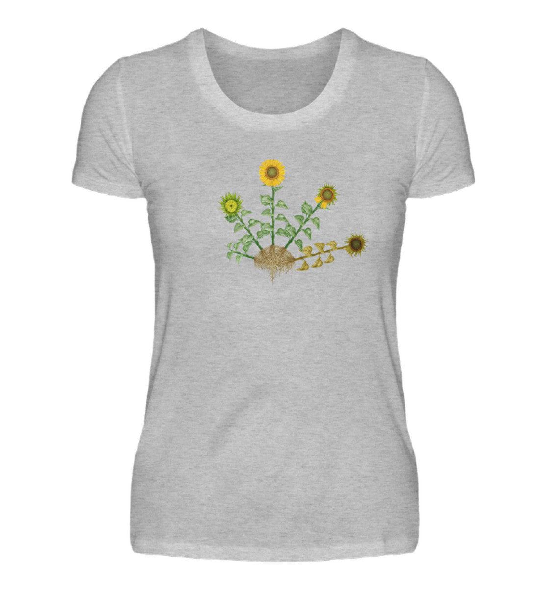 Sonnenblume Lebenszyklus · Herren T-Shirt-Damen Basic T-Shirt-Heather Grey-S-Agrarstarz