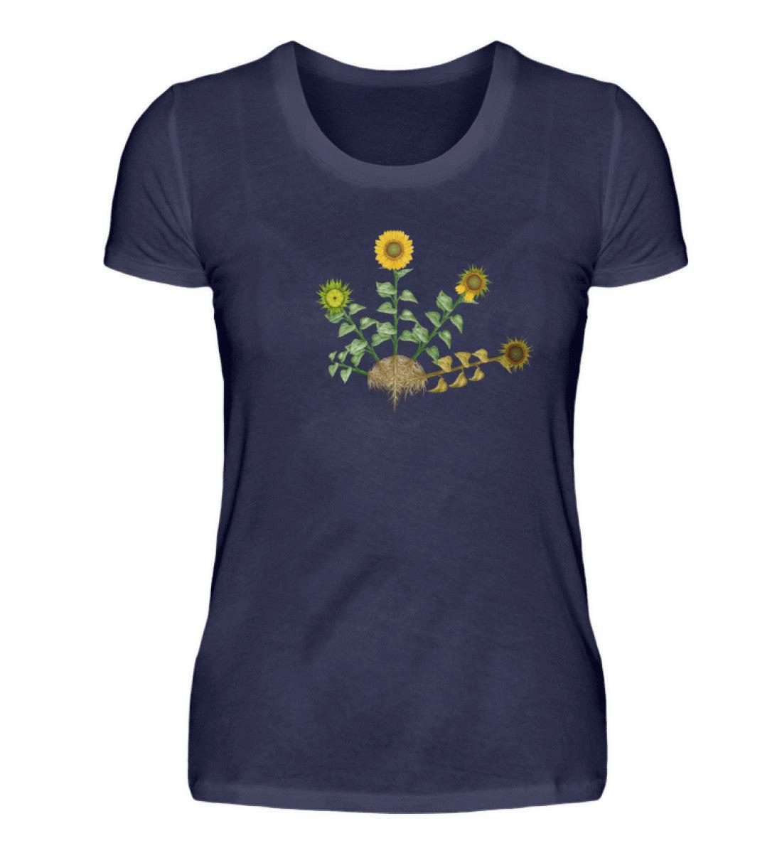 Sonnenblume Lebenszyklus · Herren T-Shirt-Damen Basic T-Shirt-Navy-S-Agrarstarz