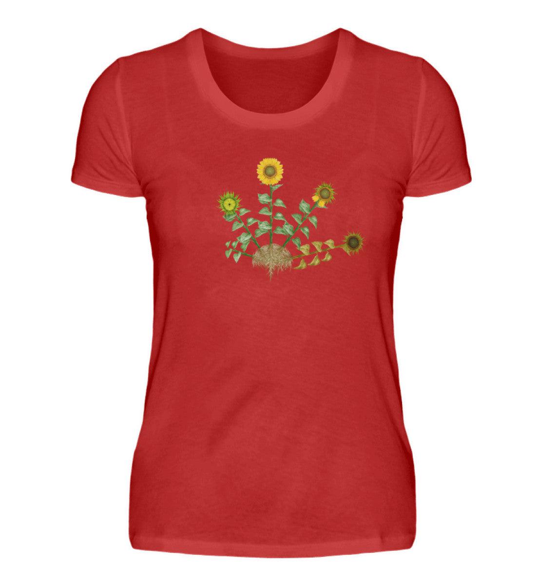 Sonnenblume Lebenszyklus · Herren T-Shirt-Damen Basic T-Shirt-Red-S-Agrarstarz