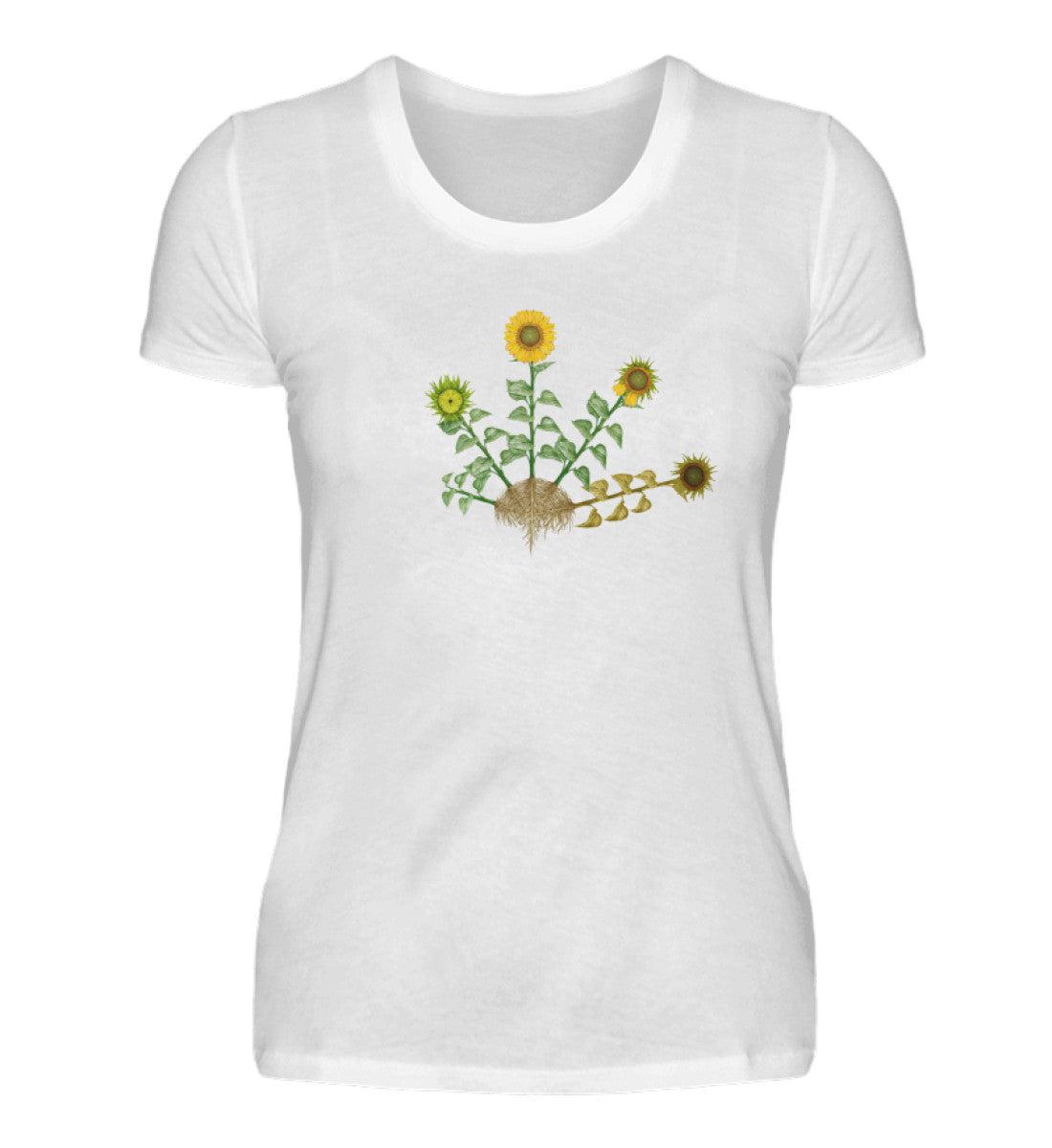 Sonnenblume Lebenszyklus · Herren T-Shirt-Damen Basic T-Shirt-White-S-Agrarstarz