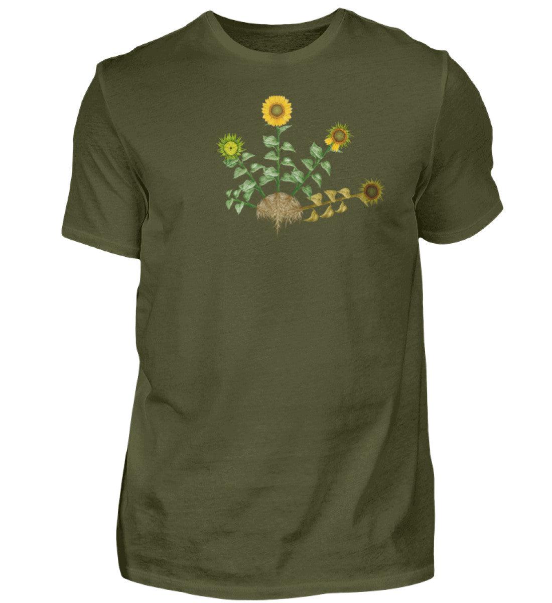 Sonnenblume Lebenszyklus · Herren T-Shirt-Herren Basic T-Shirt-Urban Khaki-S-Agrarstarz