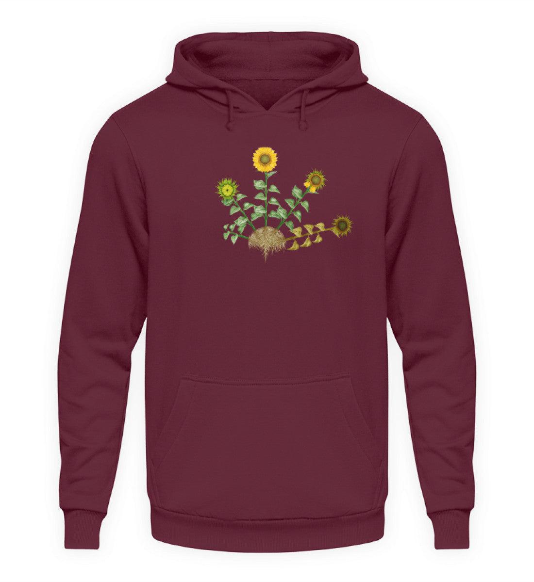 Sonnenblume Lebenszyklus · Unisex Kapuzenpullover Hoodie-Unisex Hoodie-Burgundy-S-Agrarstarz