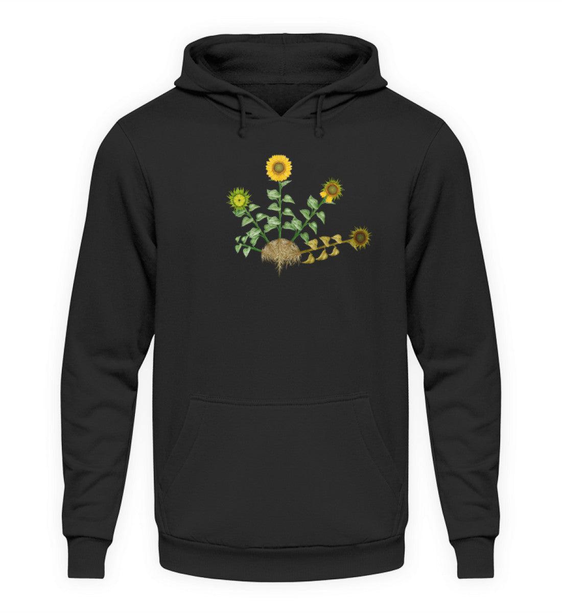Sonnenblume Lebenszyklus · Unisex Kapuzenpullover Hoodie-Unisex Hoodie-Deep Black-S-Agrarstarz