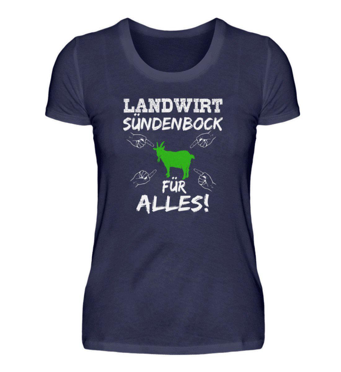 Sündenbock · Damen T-Shirt-Damen Basic T-Shirt-Navy-S-Agrarstarz