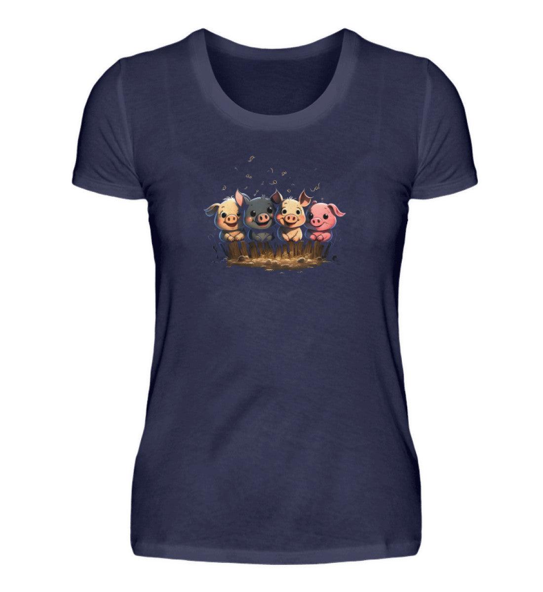 Süße Ferkel · Damen T-Shirt-Damen Basic T-Shirt-Navy-S-Agrarstarz