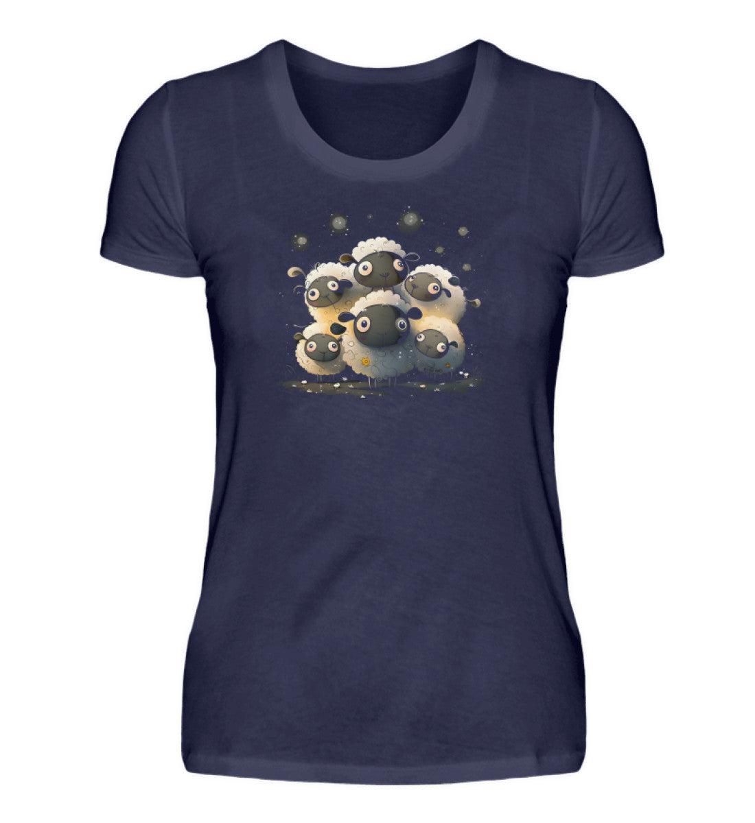 Süße Schafherde · Damen T-Shirt-Damen Basic T-Shirt-Navy-S-Agrarstarz