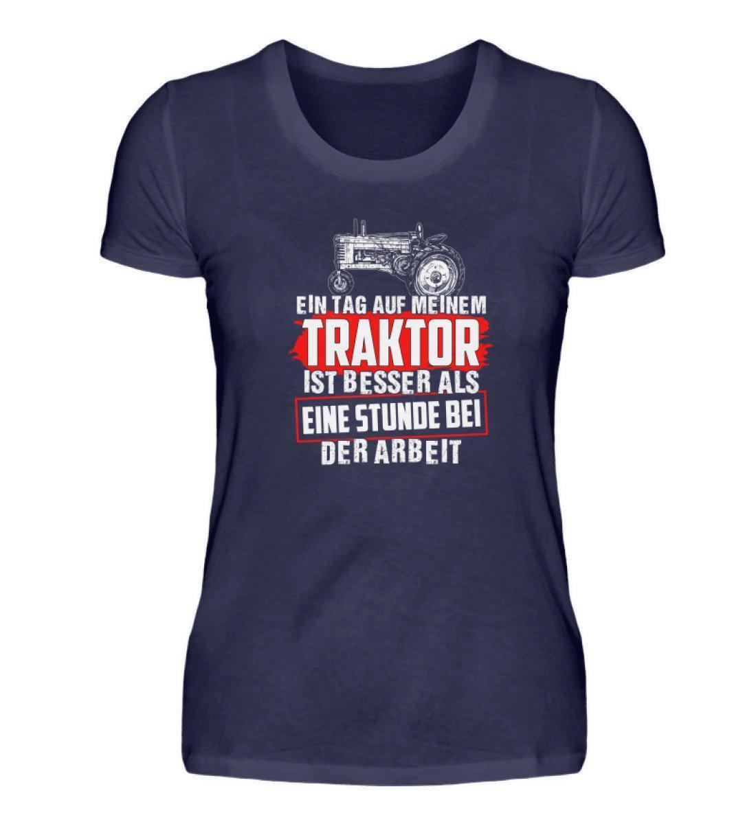 Tag auf Traktor · Damen T-Shirt-Damen Basic T-Shirt-Navy-S-Agrarstarz