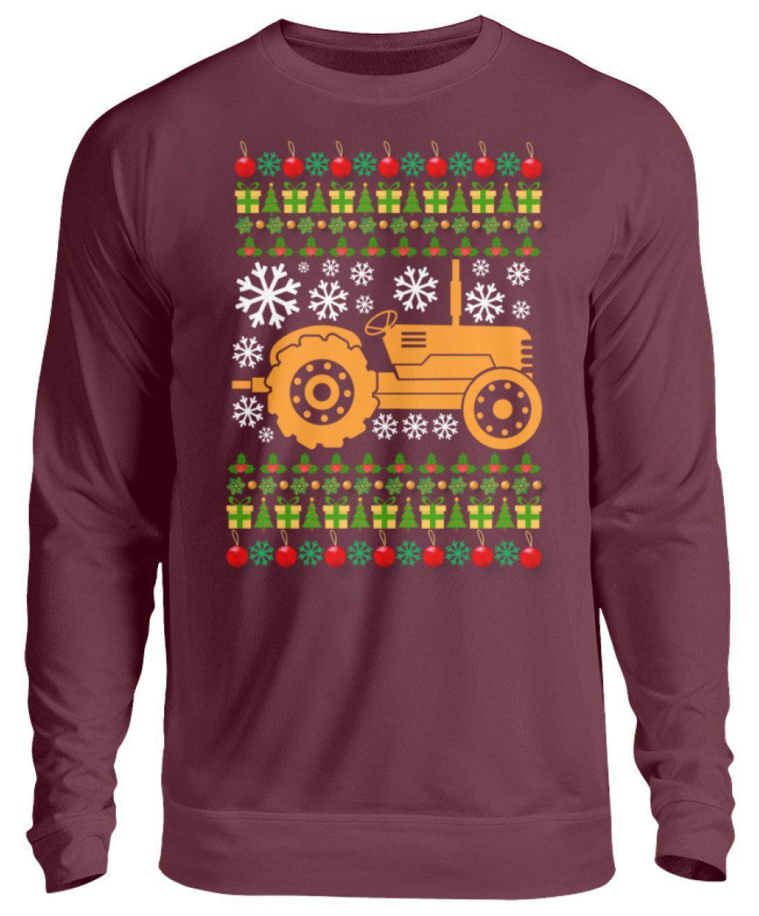 Traktor 5 Ugly Christmas · Unisex Sweatshirt Pullover-Unisex Sweatshirt-Burgundy-S-Agrarstarz