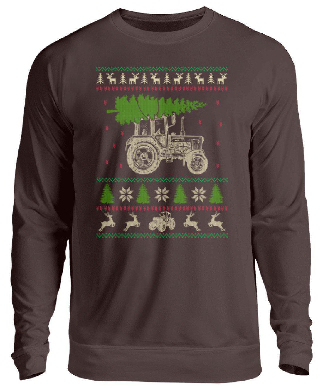 Traktor Baum Ugly Christmas · Unisex Sweatshirt Pullover-Unisex Sweatshirt-Hot Chocolate-S-Agrarstarz