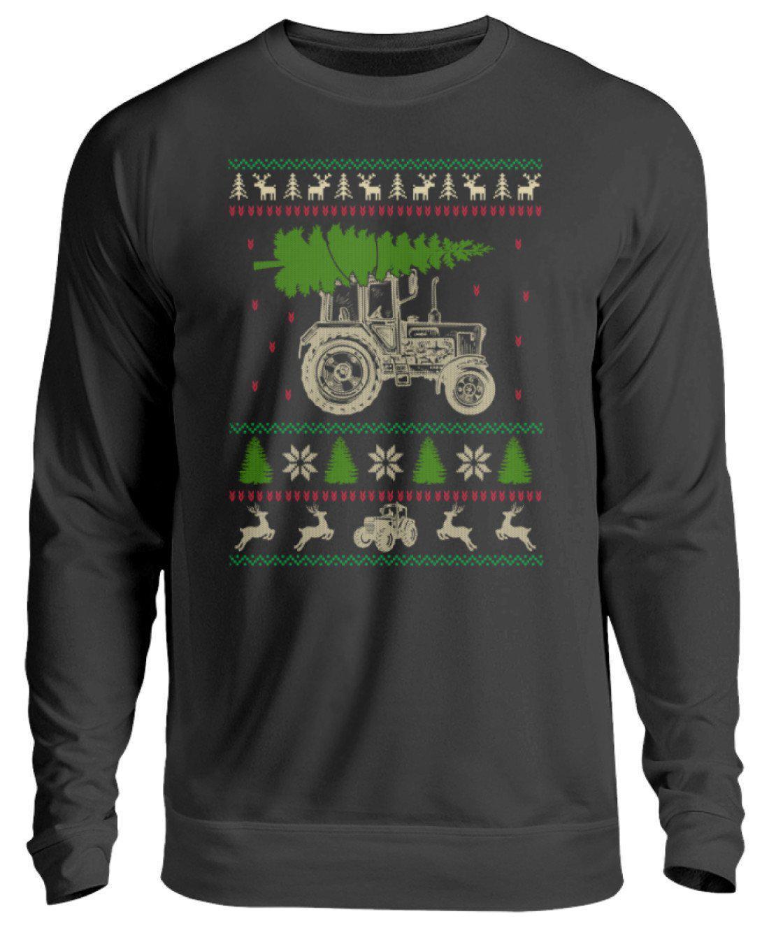 Traktor Baum Ugly Christmas · Unisex Sweatshirt Pullover-Unisex Sweatshirt-Jet Black-S-Agrarstarz