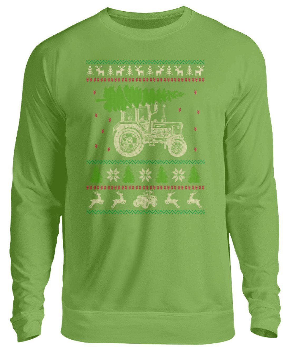 Traktor Baum Ugly Christmas · Unisex Sweatshirt Pullover-Unisex Sweatshirt-LimeGreen-S-Agrarstarz