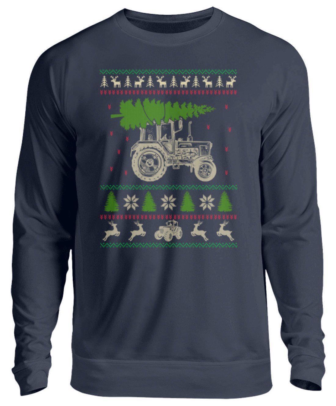 Traktor Baum Ugly Christmas · Unisex Sweatshirt Pullover-Unisex Sweatshirt-Oxford Navy-S-Agrarstarz